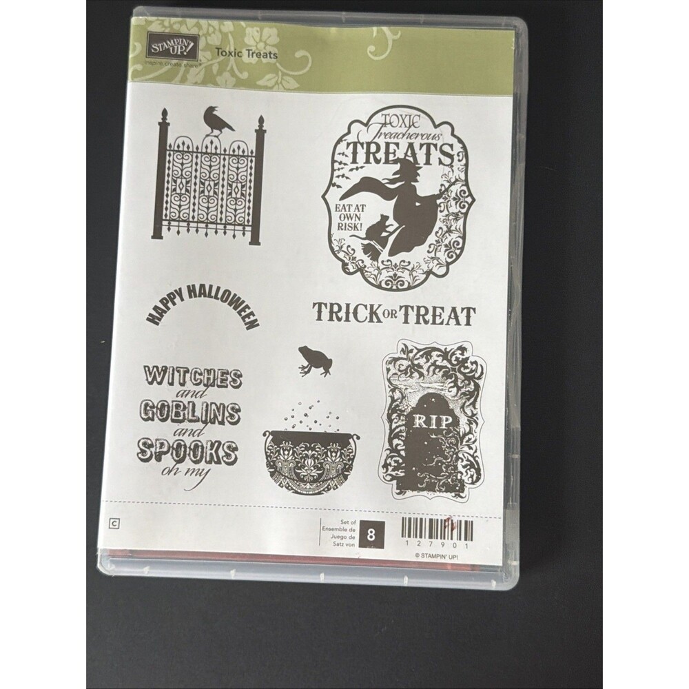 Stampin' Up! Halloween Toxic Treats Fence Headstone Rubber Stamp Set